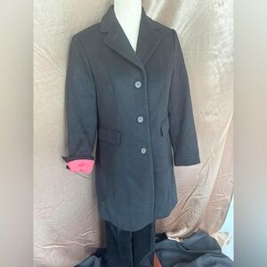 J.Crew Black Wool Blazer with Pink Lining